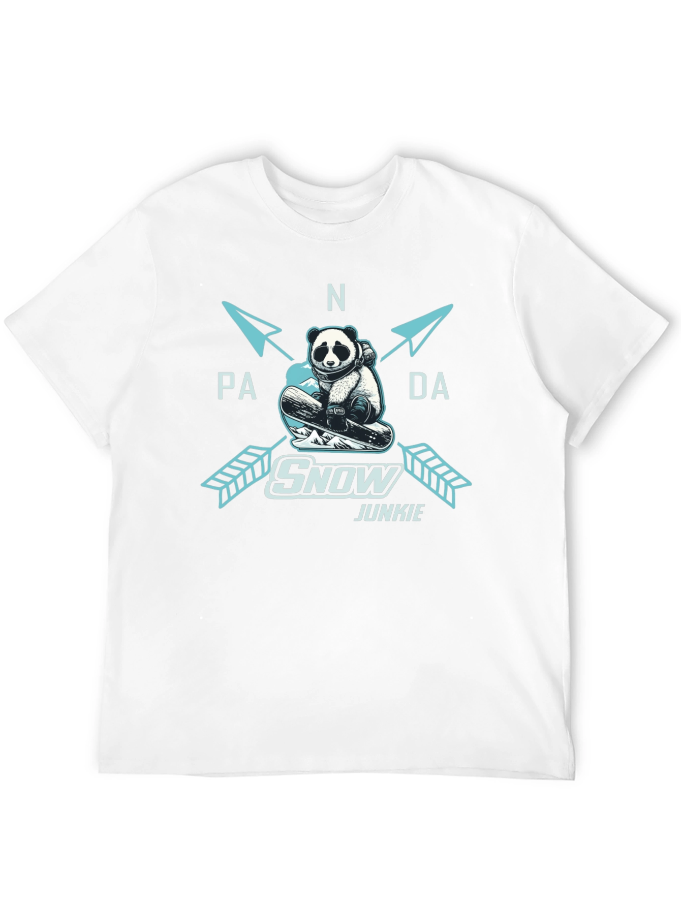 Panda Snow Junkie T-Shirt - Black Cotton Tee