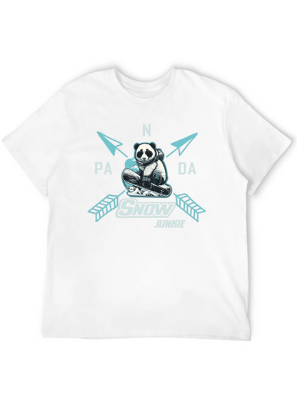 Panda Snow Junkie T-Shirt - Black Cotton Tee