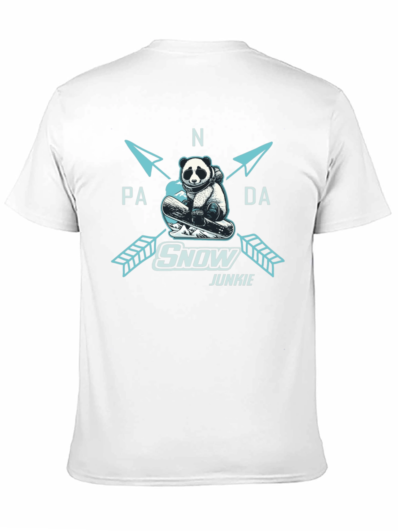 Panda Snow Junkie T-Shirt - Black Cotton Tee