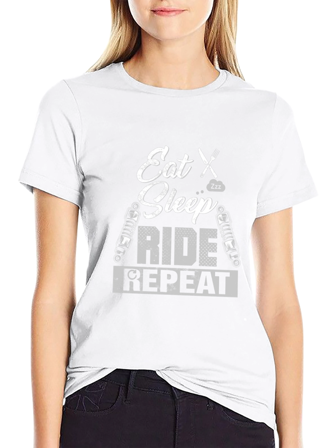 Eat Sleep Ride Repeat Graphic Tee - Biker T-Shirt