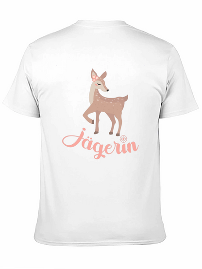 Jägerin Deer Graphic Tee - Black Cotton T-Shirt