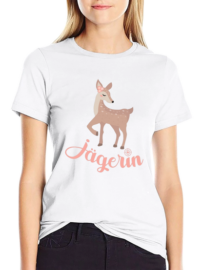 Jägerin Deer Graphic Tee - Black Cotton T-Shirt