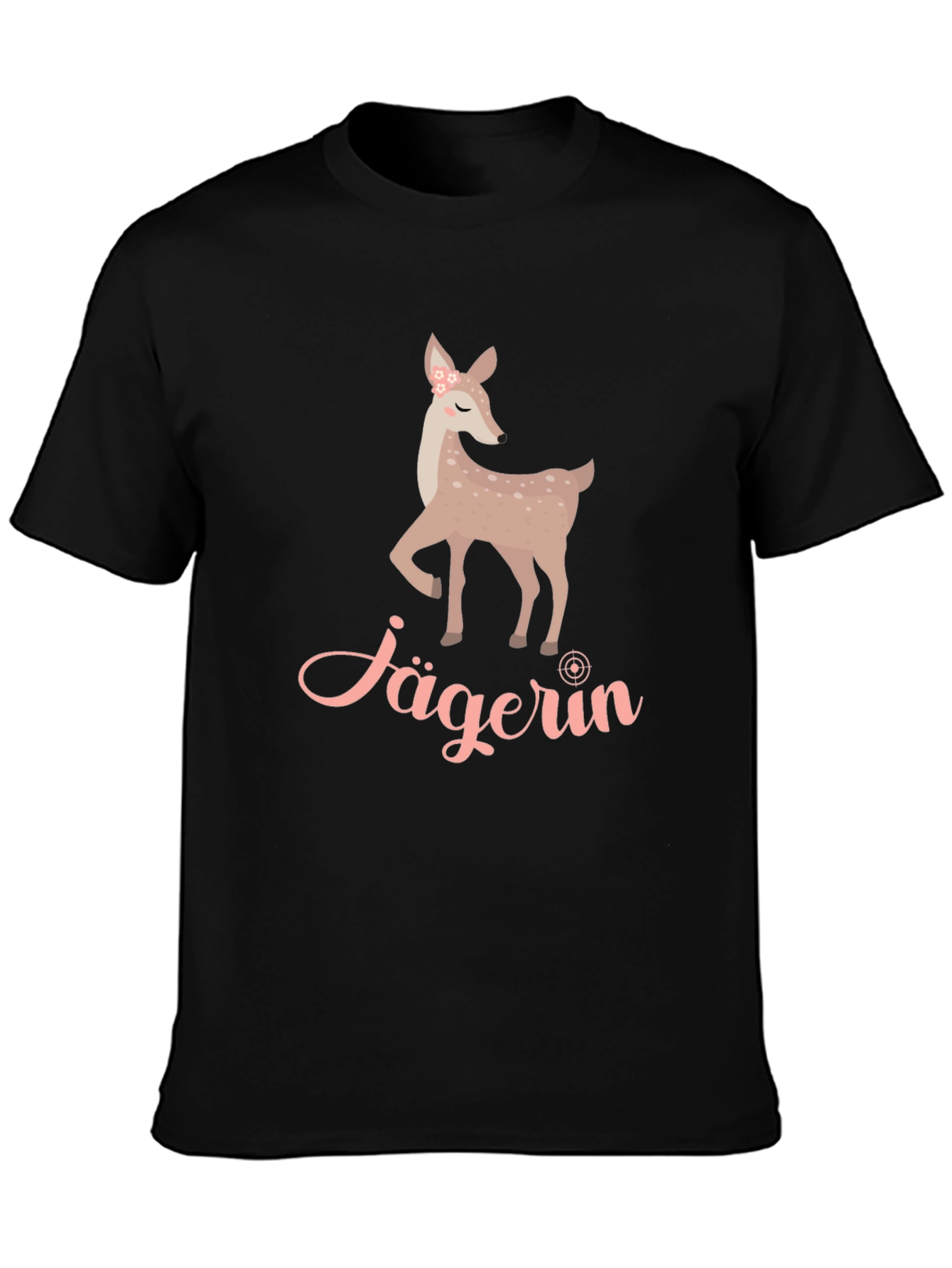Jägerin Deer Graphic Tee - Black Cotton T-Shirt
