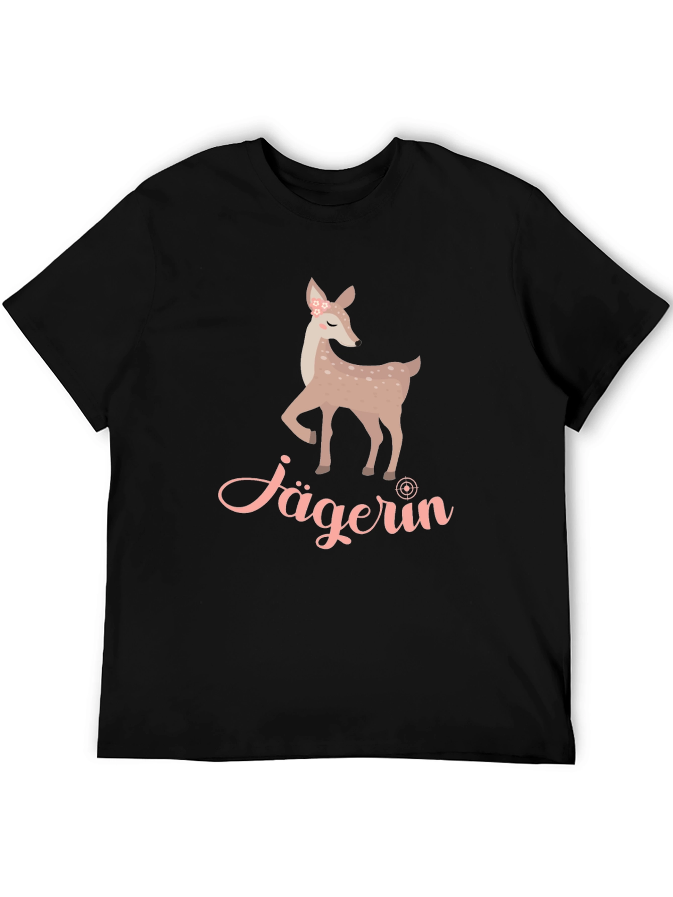 Jägerin Deer Graphic Tee - Black Cotton T-Shirt