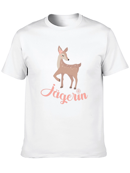 Jägerin Deer Graphic Tee - Black Cotton T-Shirt