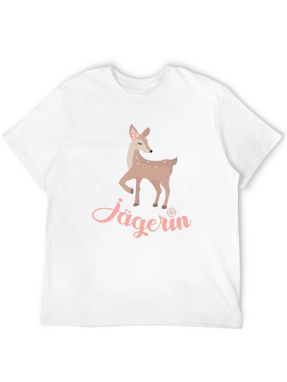 Jägerin Deer Graphic Tee - Black Cotton T-Shirt