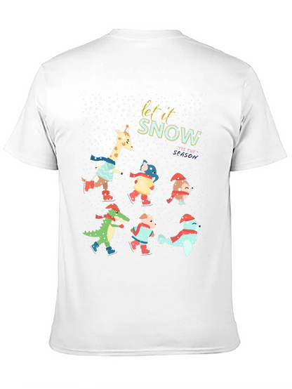 Festive Animal Skating Tee: Let It Snow!