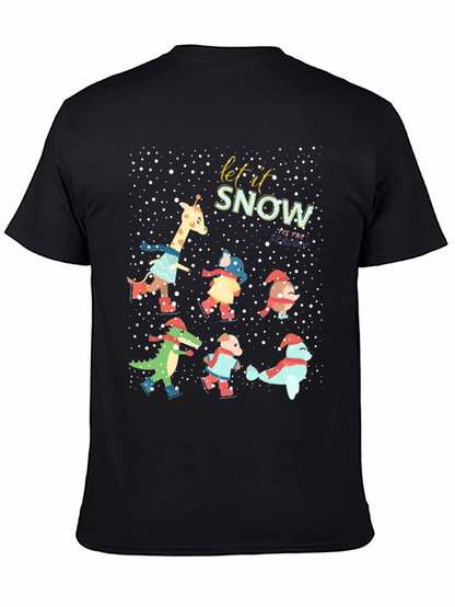 Festive Animal Skating Tee: Let It Snow!