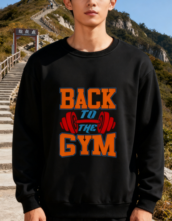 Vibrant Fitness Dumbbell Design Crewneck Top