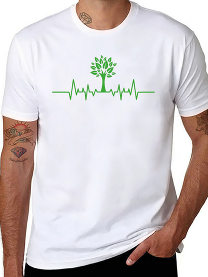 Tree Heartbeat Graphic T-Shirt - Nature Lover Tee