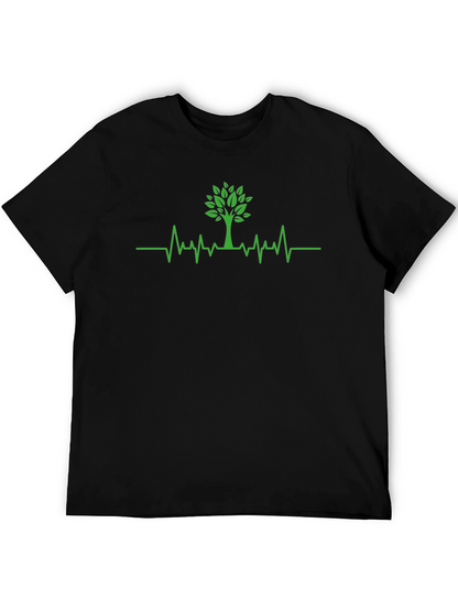 Tree Heartbeat Graphic T-Shirt - Nature Lover Tee