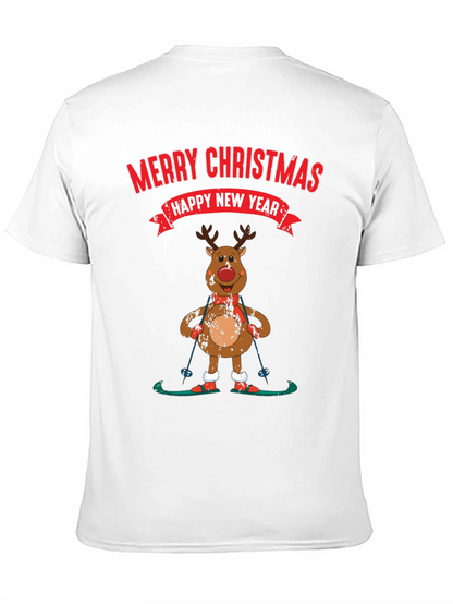 Merry Christmas Reindeer Skiing T-Shirt