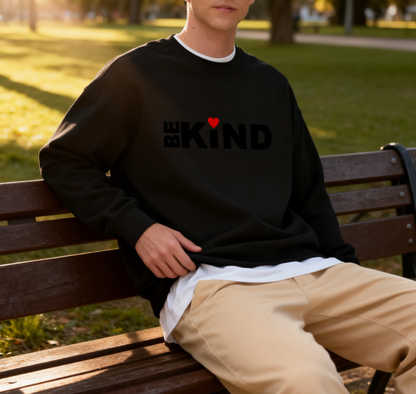 Positive Message Be Kind Heart Design Crewneck