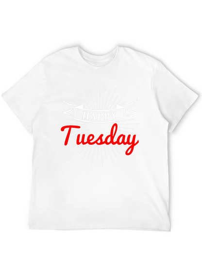 Happy Tuesday Graphic Tee - Soft Cotton Black T-Shirt