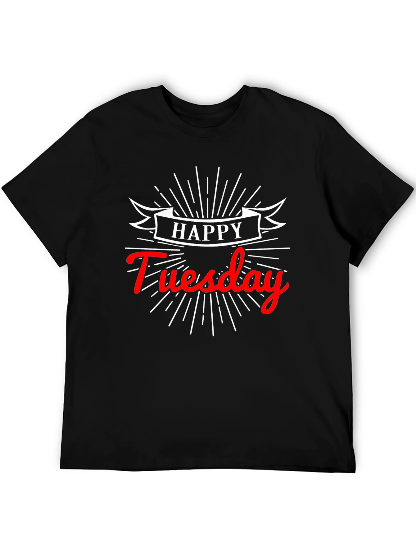 Happy Tuesday Graphic Tee - Soft Cotton Black T-Shirt
