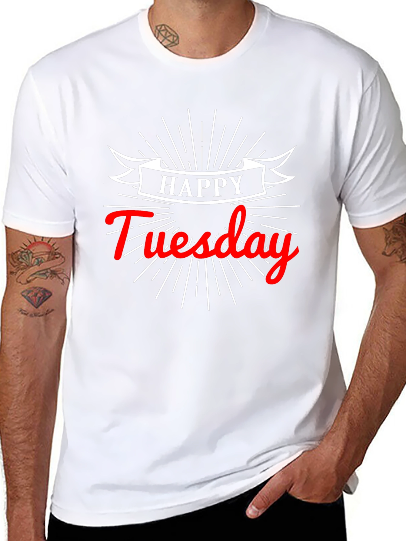 Happy Tuesday Graphic Tee - Soft Cotton Black T-Shirt