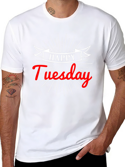 Happy Tuesday Graphic Tee - Soft Cotton Black T-Shirt