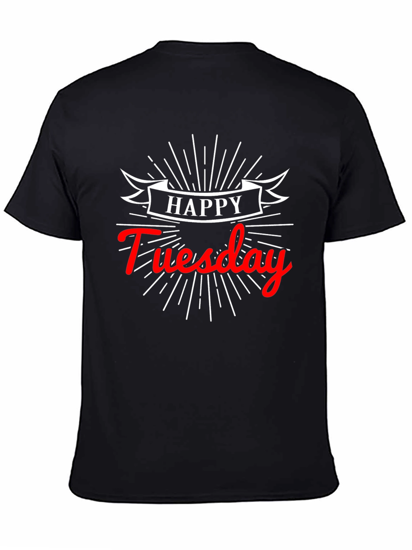 Happy Tuesday Graphic Tee - Soft Cotton Black T-Shirt