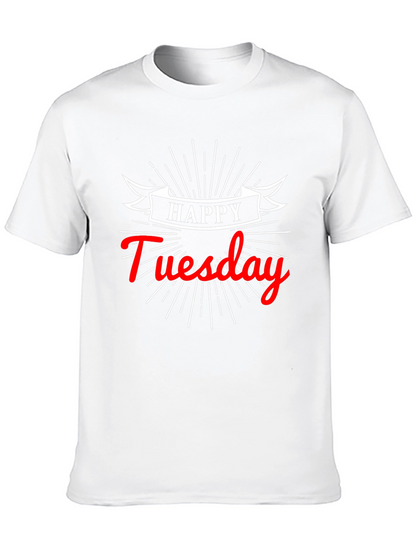 Happy Tuesday Graphic Tee - Soft Cotton Black T-Shirt