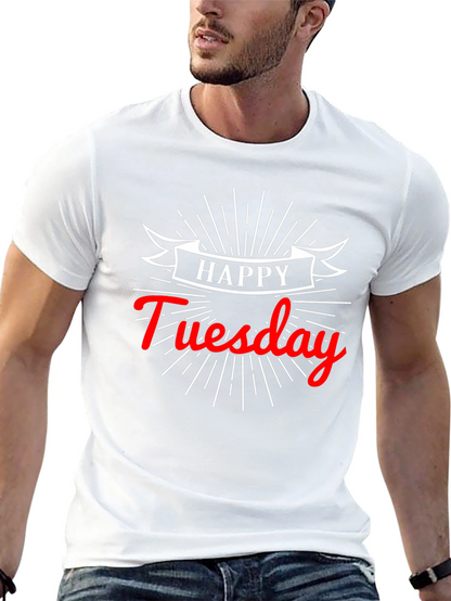 Happy Tuesday Graphic Tee - Soft Cotton Black T-Shirt