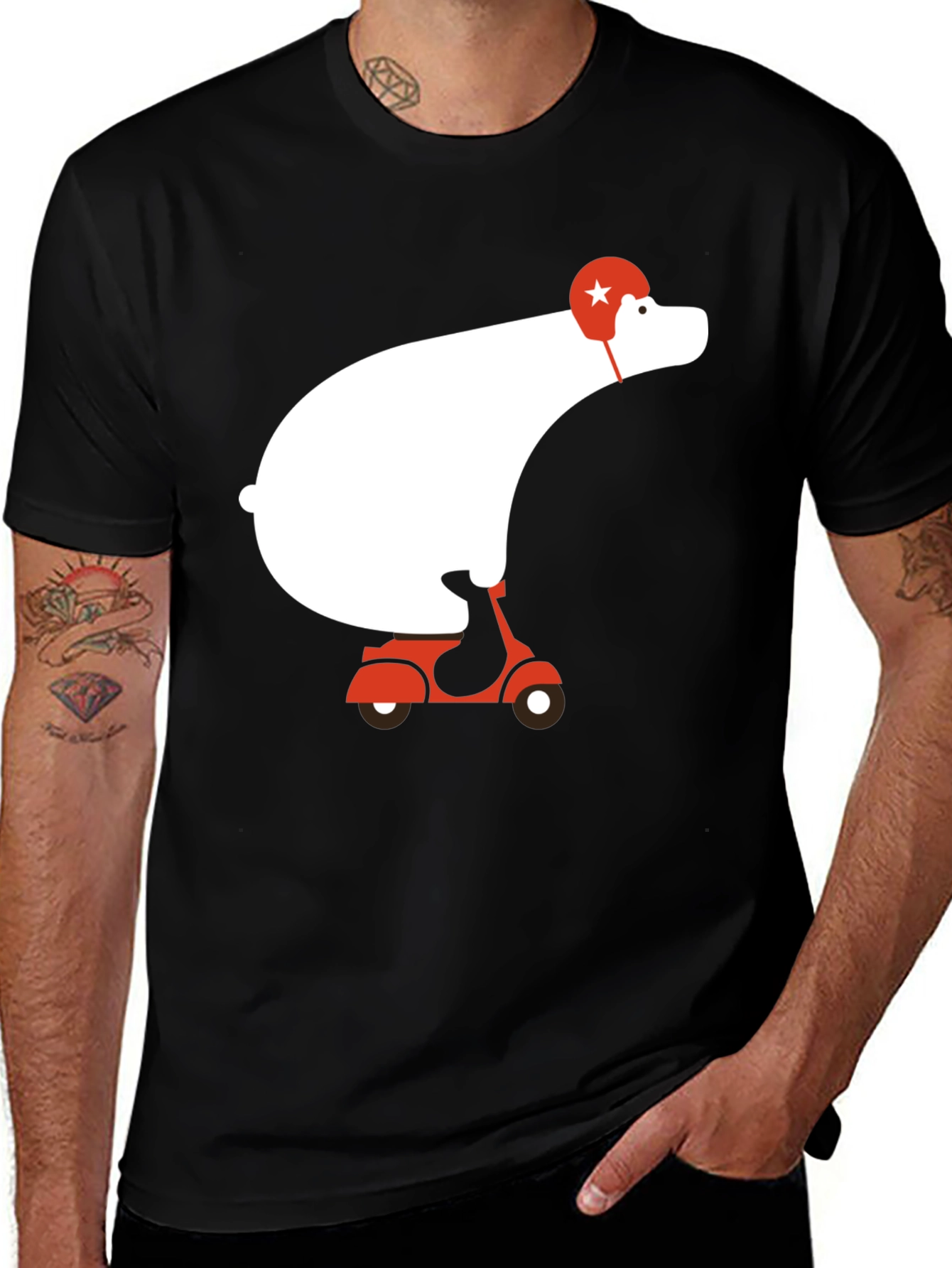 Bear on Scooter Graphic Tee - Cool Casual Style