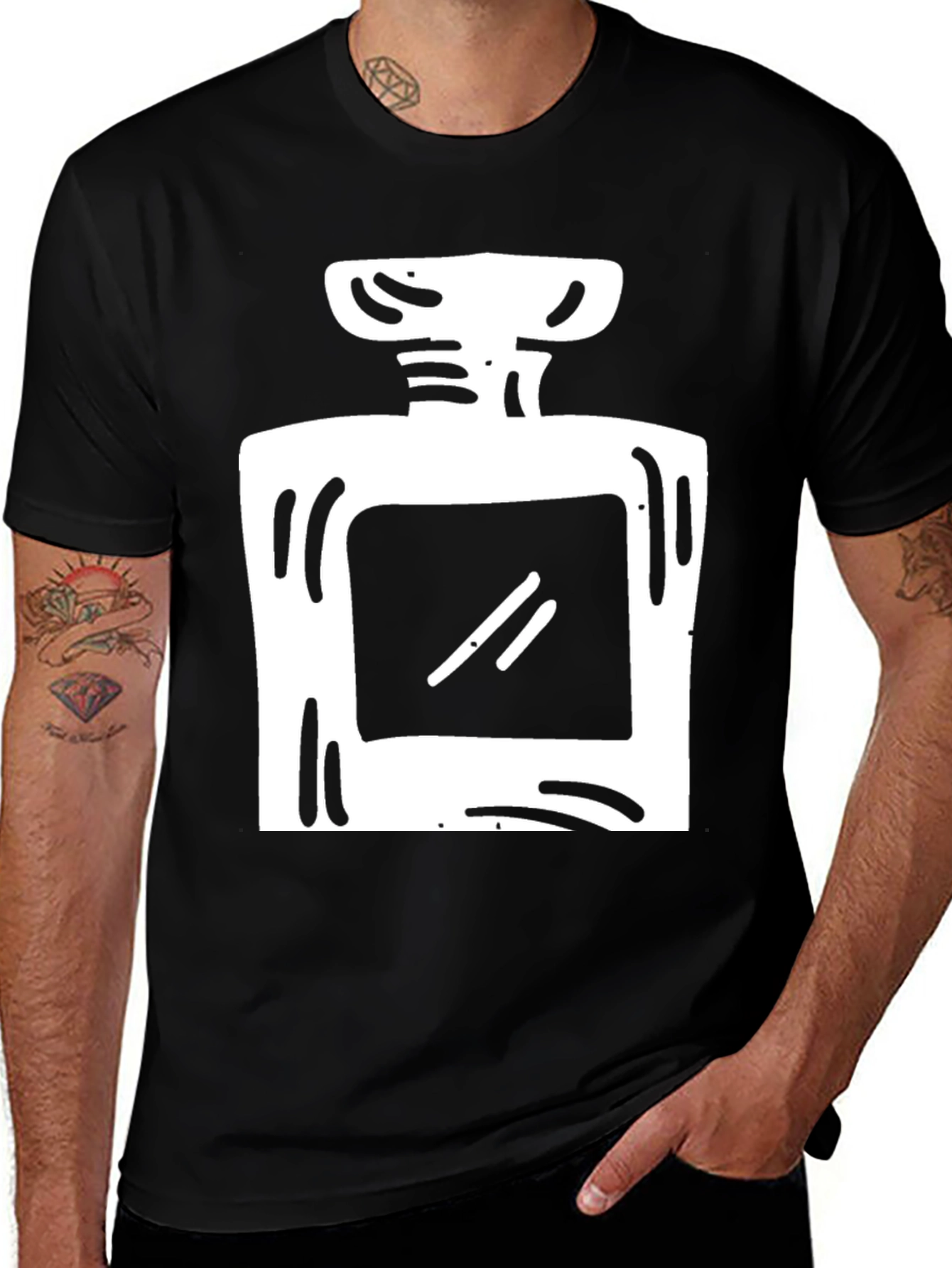 Trendy Perfume Bottle Graphic T-Shirt