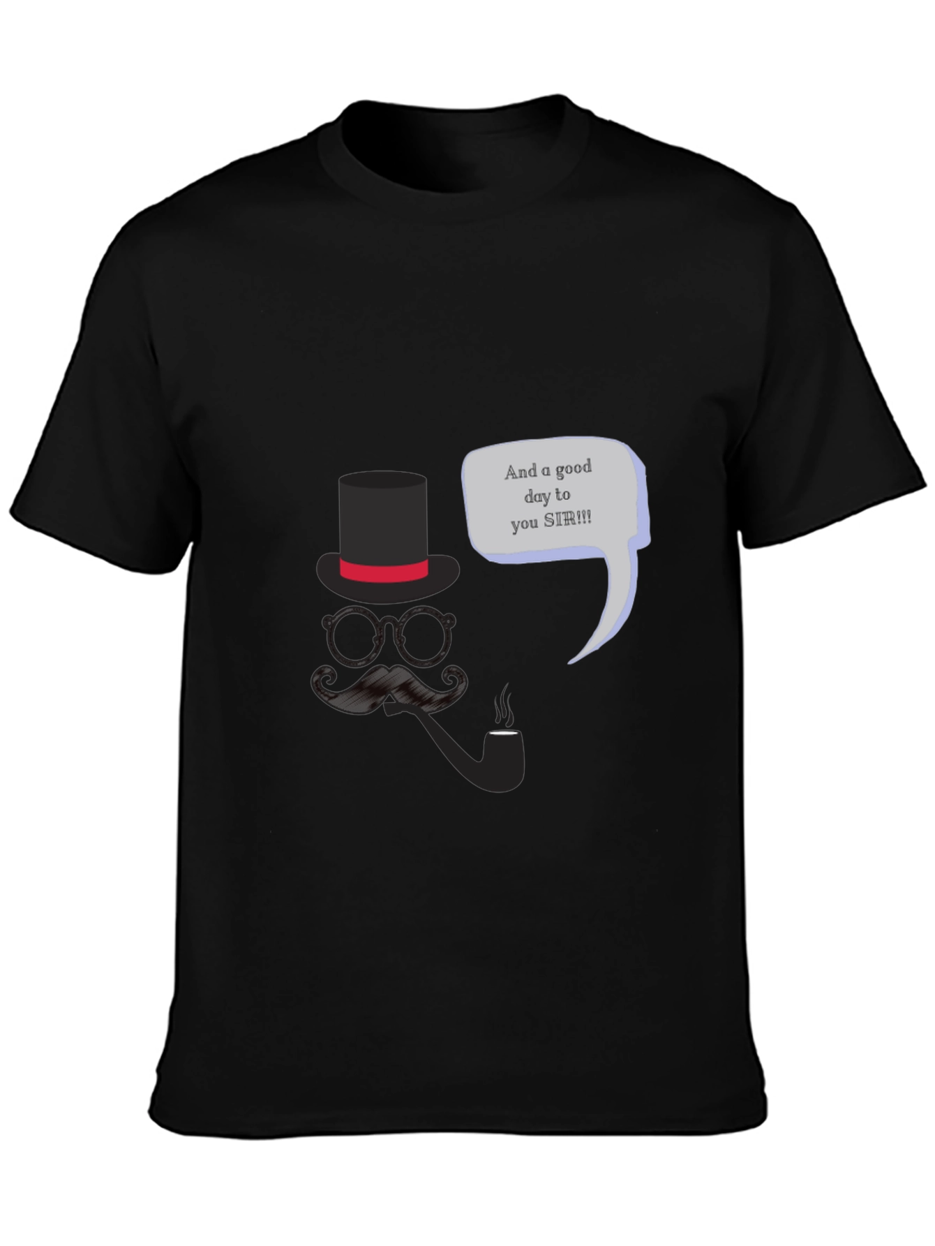 Gentlemans Good Day T-Shirt - Top Hat & Mustache