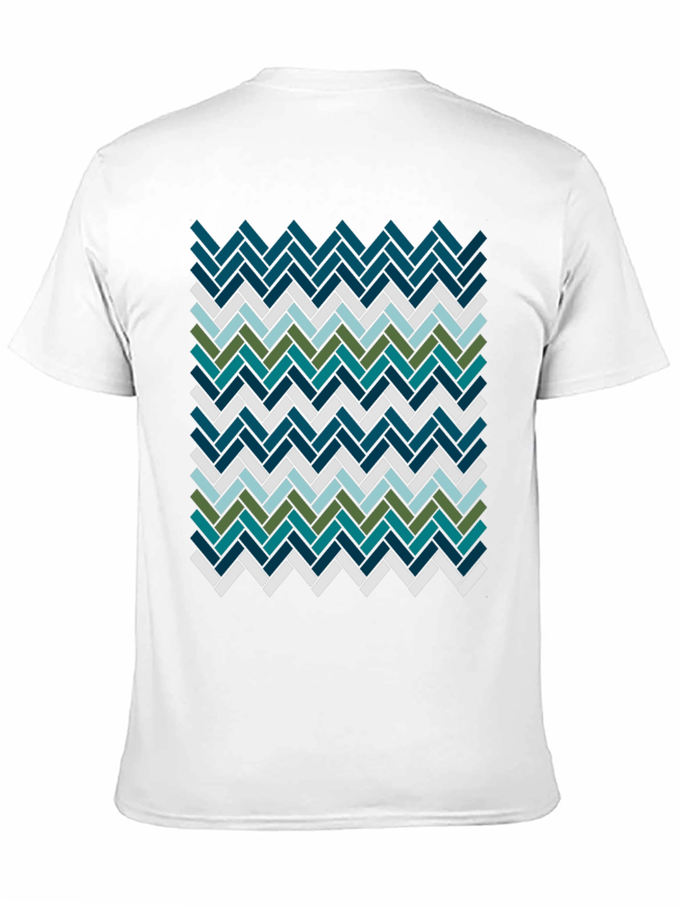 Geometric Herringbone Pattern T-Shirt - Modern Style
