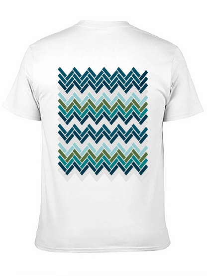 Geometric Herringbone Pattern T-Shirt - Modern Style