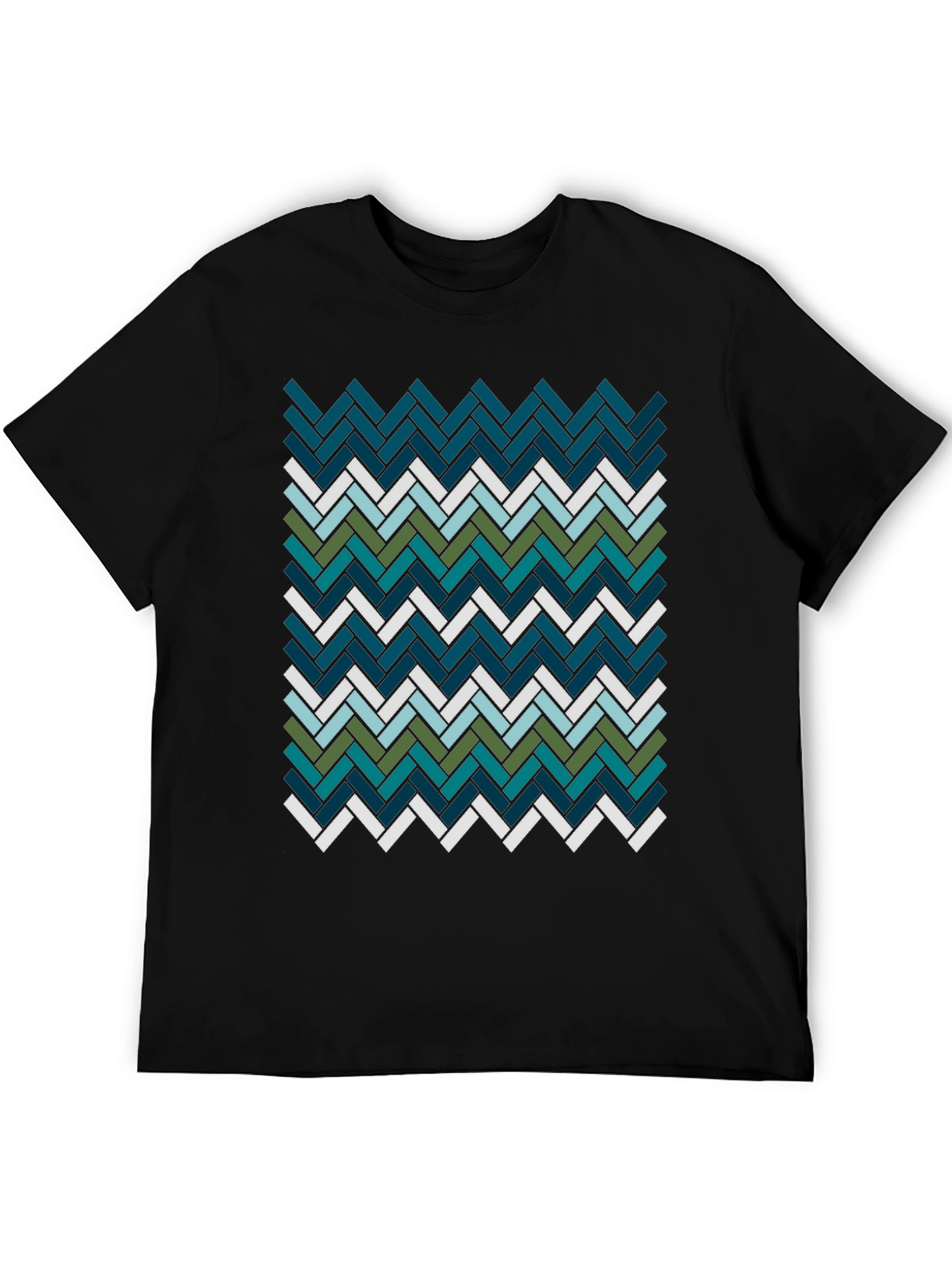 Geometric Herringbone Pattern T-Shirt - Modern Style