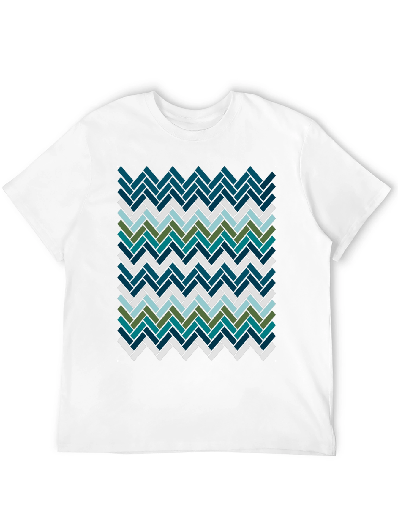 Geometric Herringbone Pattern T-Shirt - Modern Style