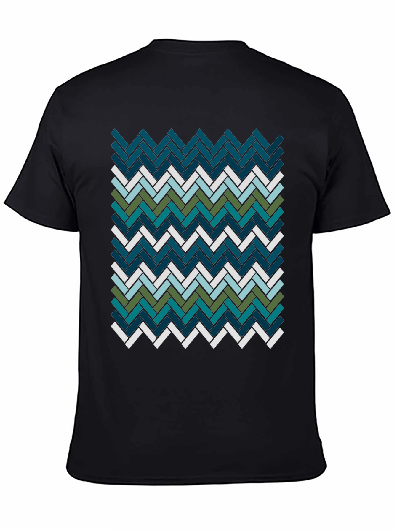 Geometric Herringbone Pattern T-Shirt - Modern Style