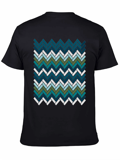 Geometric Herringbone Pattern T-Shirt - Modern Style