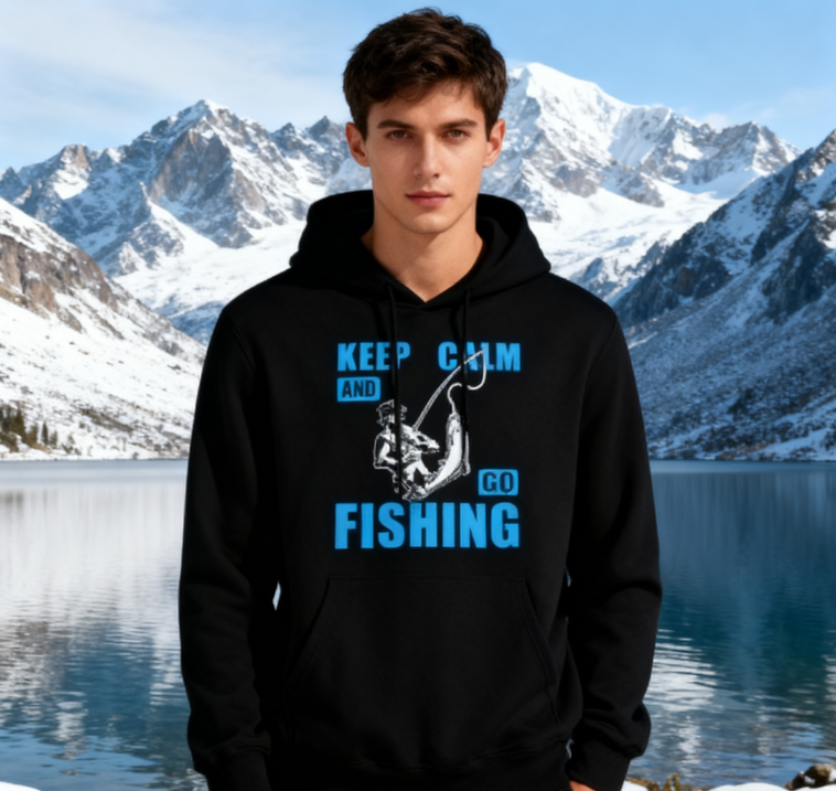 Casual Fisherman 'KEEP CALM' Hooded Top