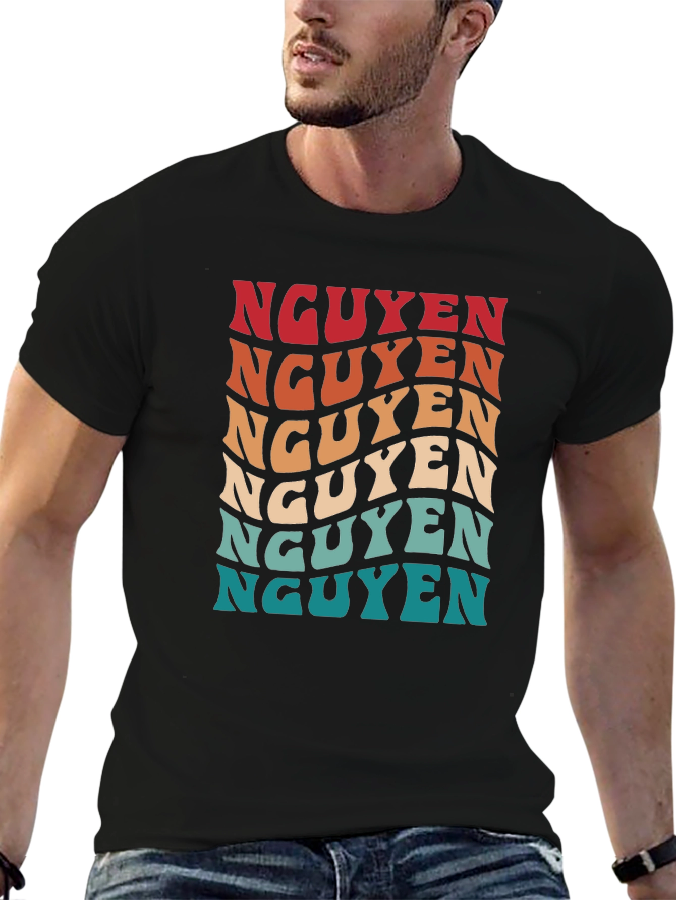 Nguyen Retro Wave T-Shirt | Vietnamese Last Name Tee