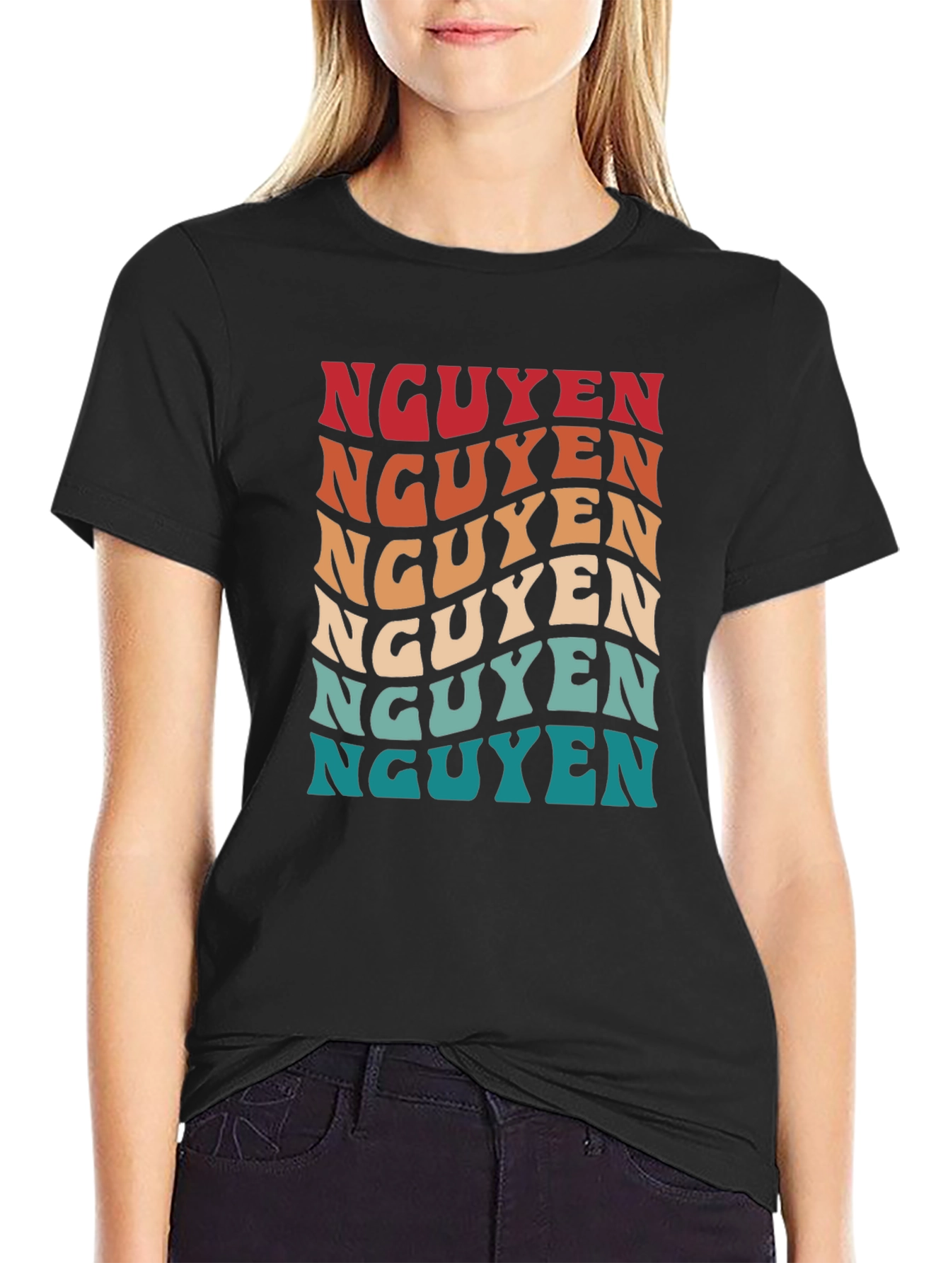 Nguyen Retro Wave T-Shirt | Vietnamese Last Name Tee