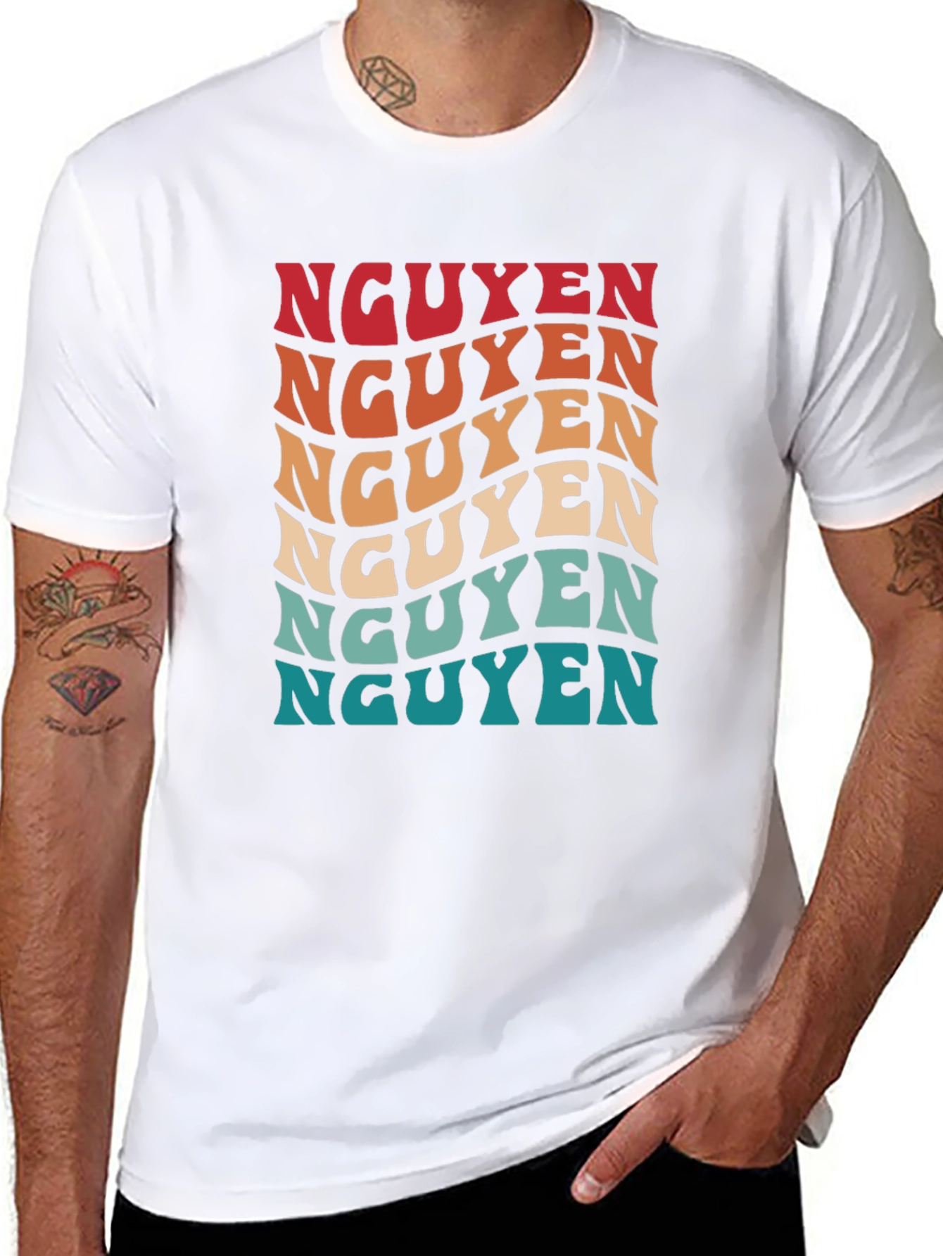 Nguyen Retro Wave T-Shirt | Vietnamese Last Name Tee