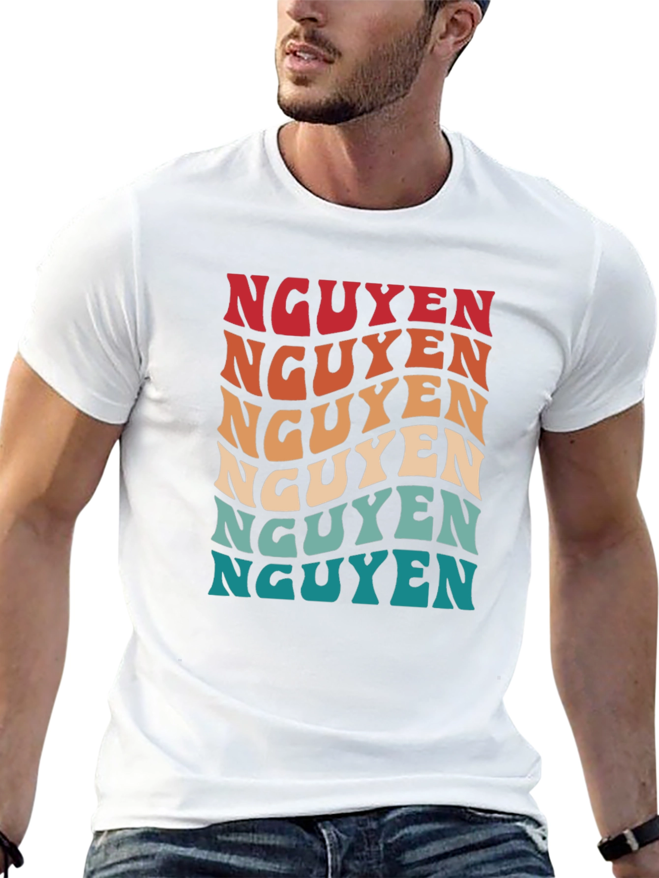 Nguyen Retro Wave T-Shirt | Vietnamese Last Name Tee