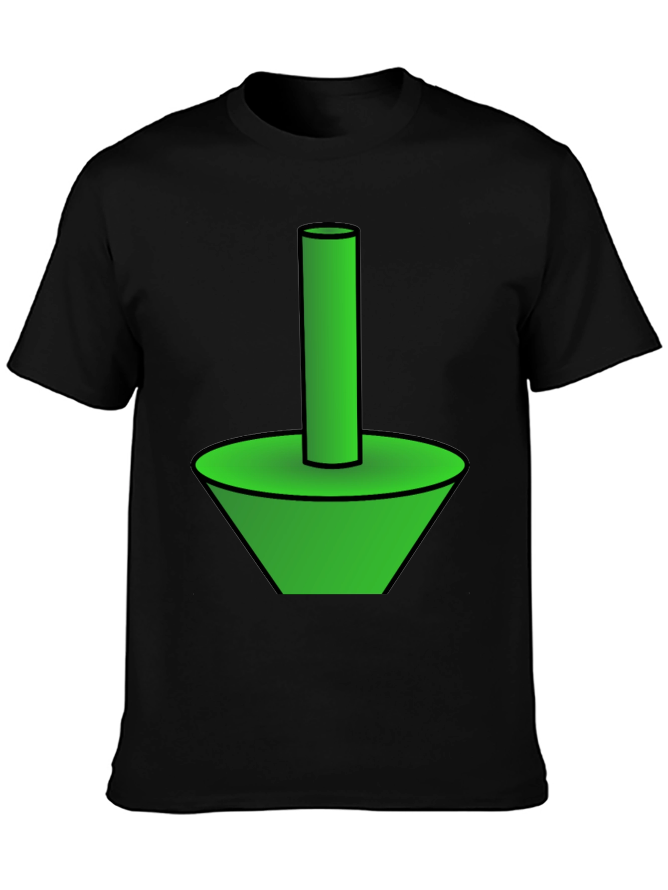 Funky Green Cone & Cylinder Graphic T-Shirt