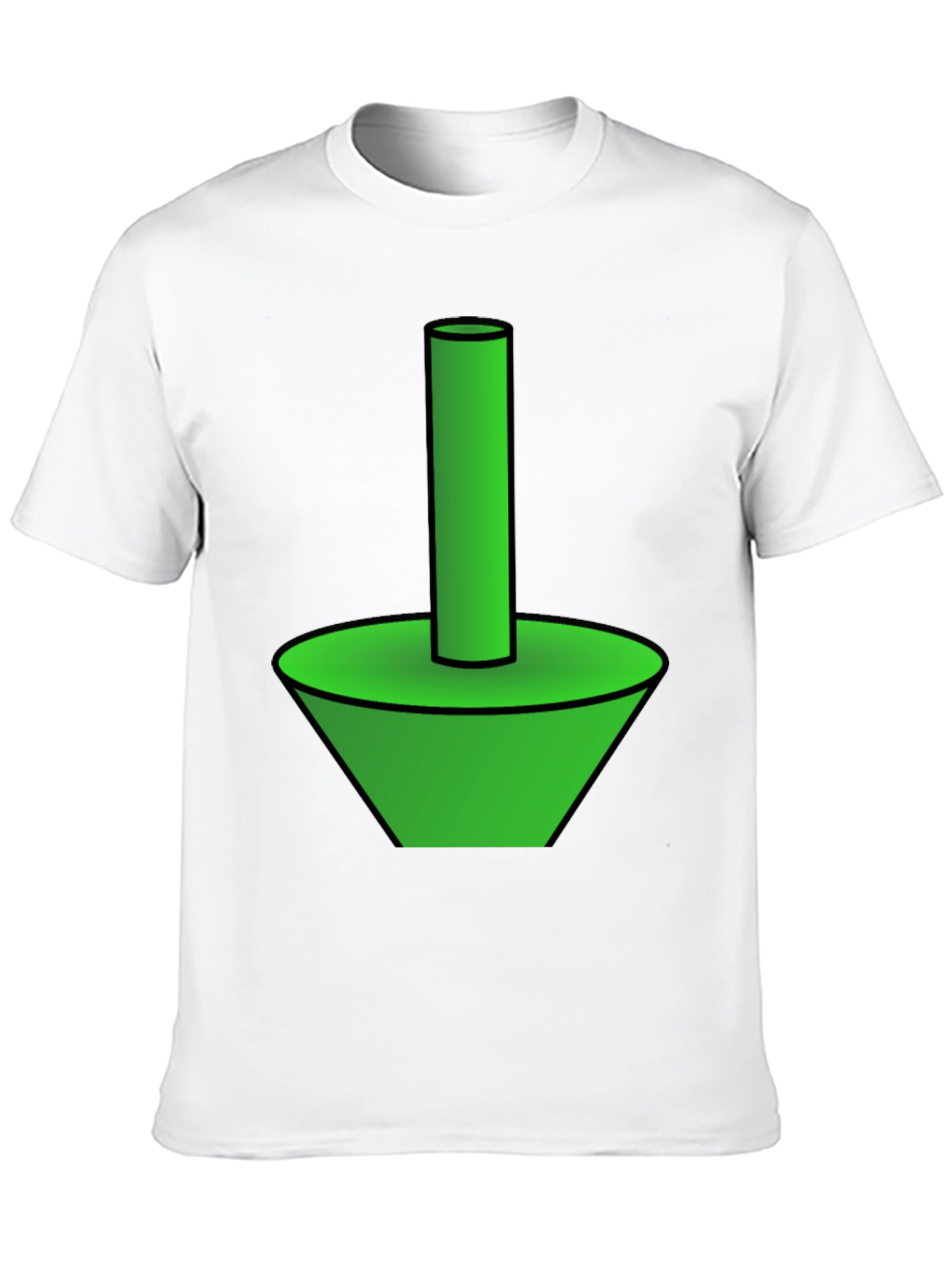 Funky Green Cone & Cylinder Graphic T-Shirt