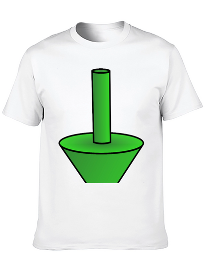 Funky Green Cone & Cylinder Graphic T-Shirt