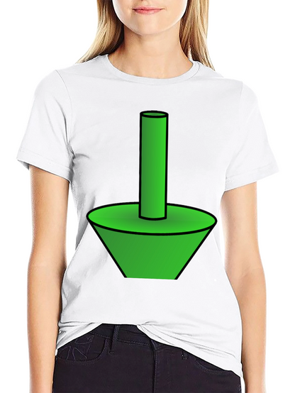 Funky Green Cone & Cylinder Graphic T-Shirt