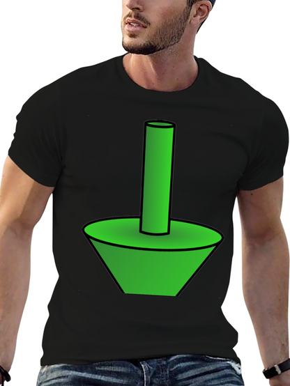 Funky Green Cone & Cylinder Graphic T-Shirt