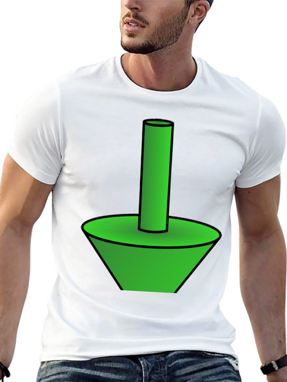 Funky Green Cone & Cylinder Graphic T-Shirt