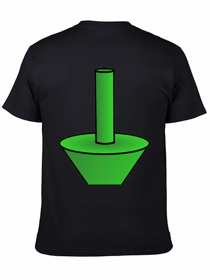 Funky Green Cone & Cylinder Graphic T-Shirt