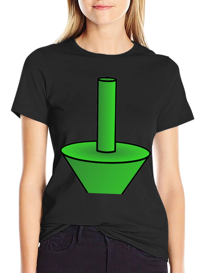 Funky Green Cone & Cylinder Graphic T-Shirt