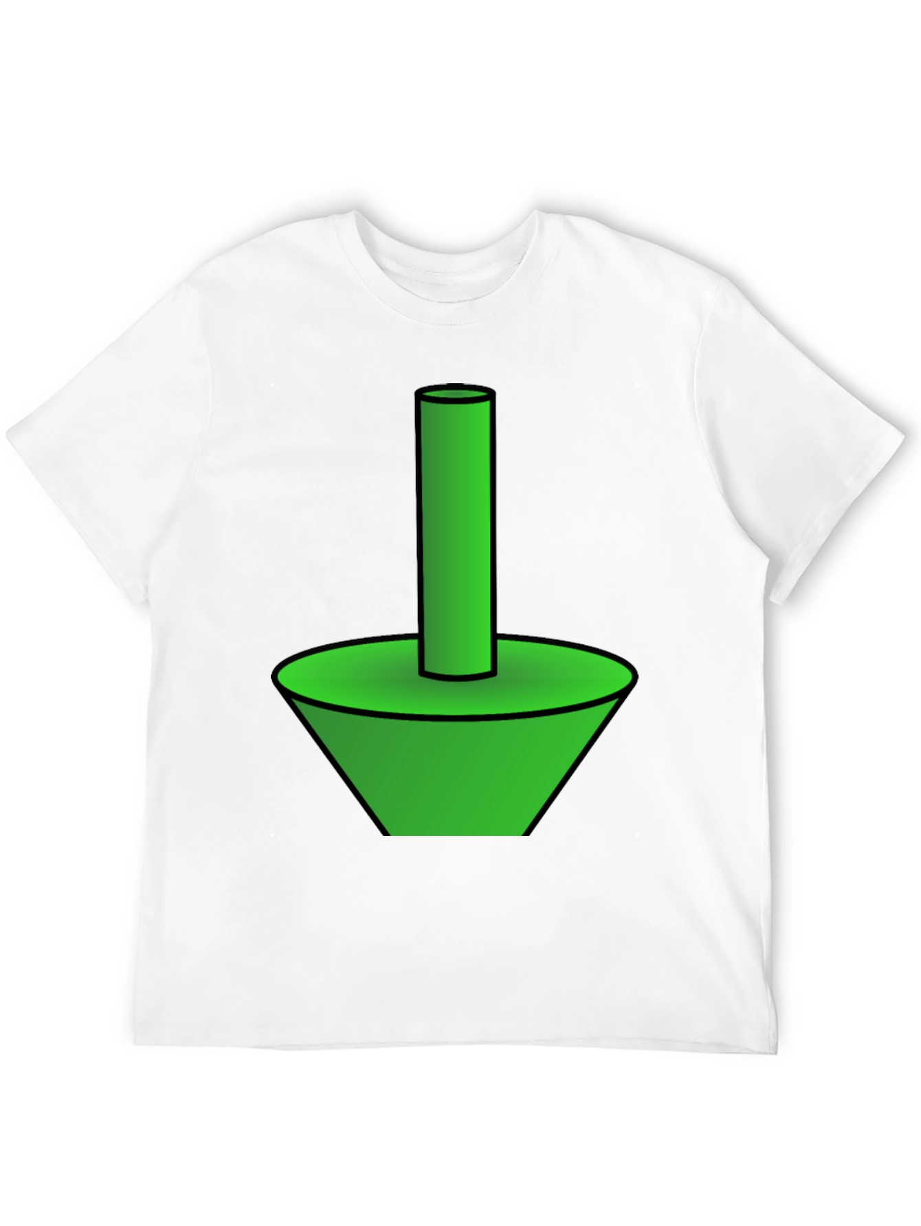 Funky Green Cone & Cylinder Graphic T-Shirt