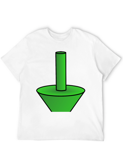 Funky Green Cone & Cylinder Graphic T-Shirt