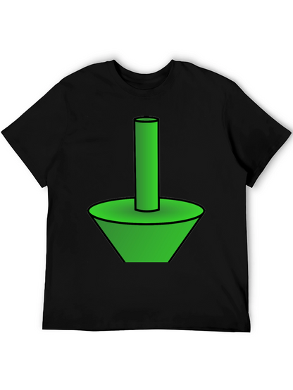Funky Green Cone & Cylinder Graphic T-Shirt