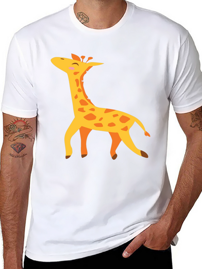 Giraffe Graphic T-Shirt - Black Crew Neck Tee